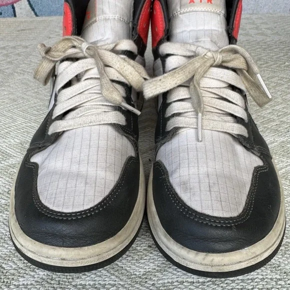 Jordan Women’s Athletic High-Top Sneakers in Black, White & Red - Picture 3 of 10